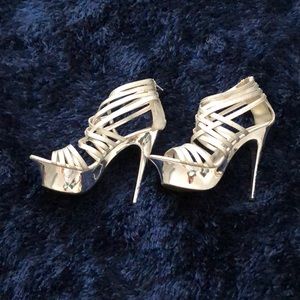 Wild Rose Silver Heels